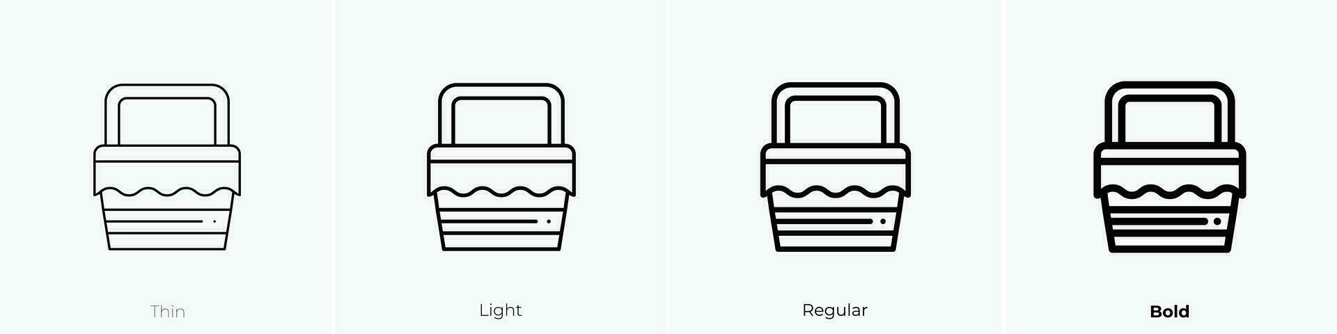 picnic icono. delgado, luz, regular y negrita estilo diseño aislado en blanco antecedentes vector