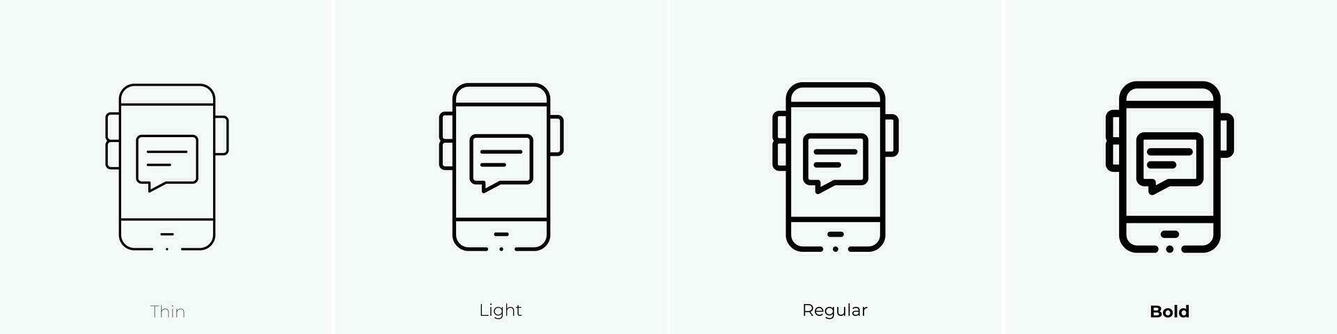 phone icon. Thin, Light, Regular And Bold style design isolated on white background vector