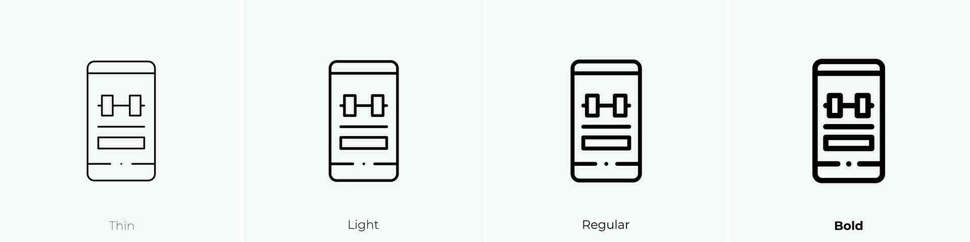 phone icon. Thin, Light, Regular And Bold style design isolated on white background vector