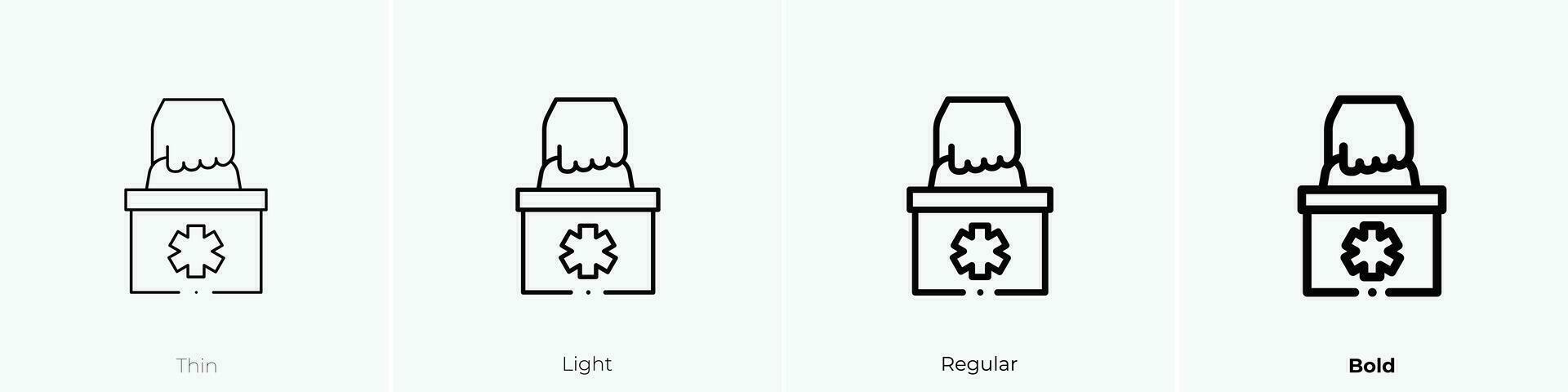 paramedic icon. Thin, Light, Regular And Bold style design isolated on white background vector