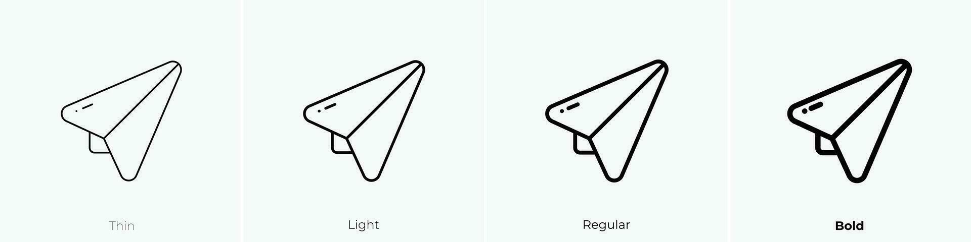 plane icon. Thin, Light, Regular And Bold style design isolated on white background vector