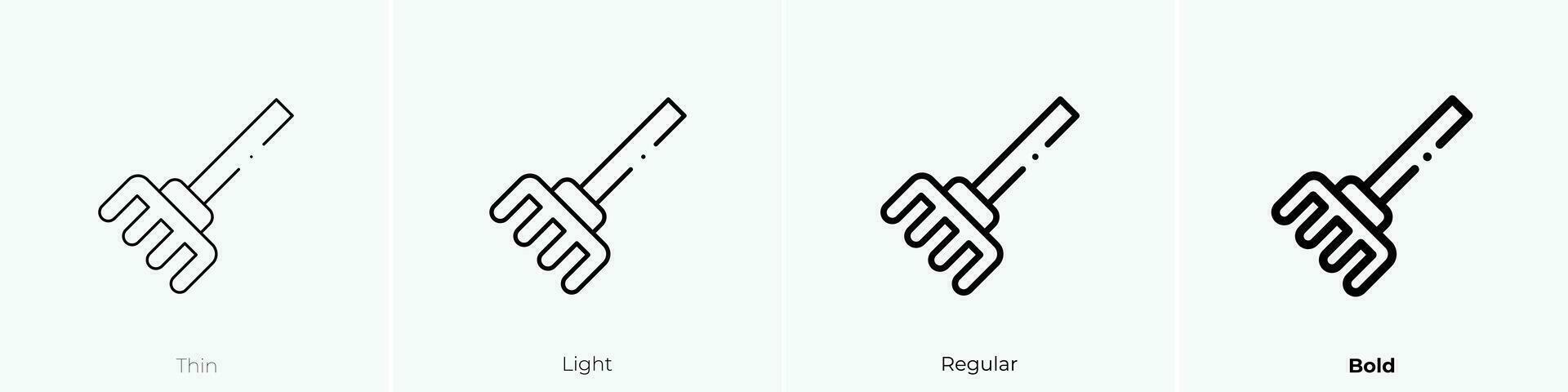 pitchfork icon. Thin, Light, Regular And Bold style design isolated on white background vector