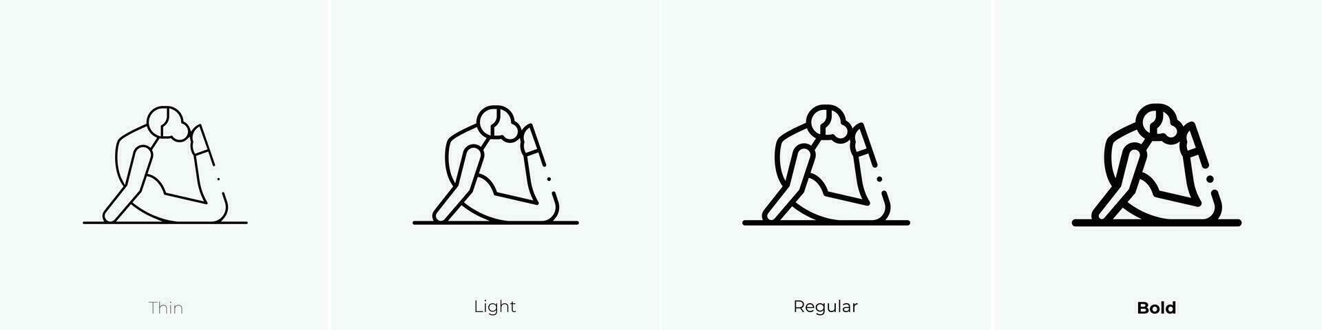 pilates icon. Thin, Light, Regular And Bold style design isolated on white background vector