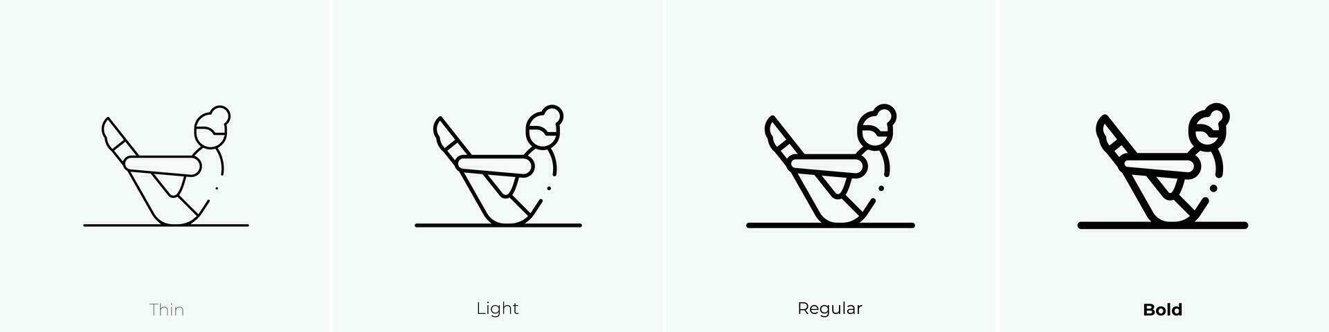 pilates icon. Thin, Light, Regular And Bold style design isolated on white background vector