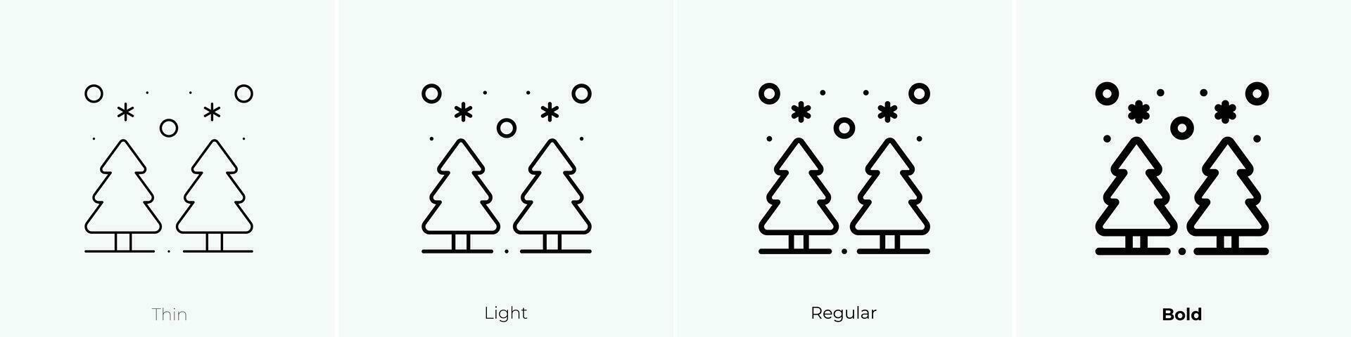 pines icon. Thin, Light, Regular And Bold style design isolated on white background vector