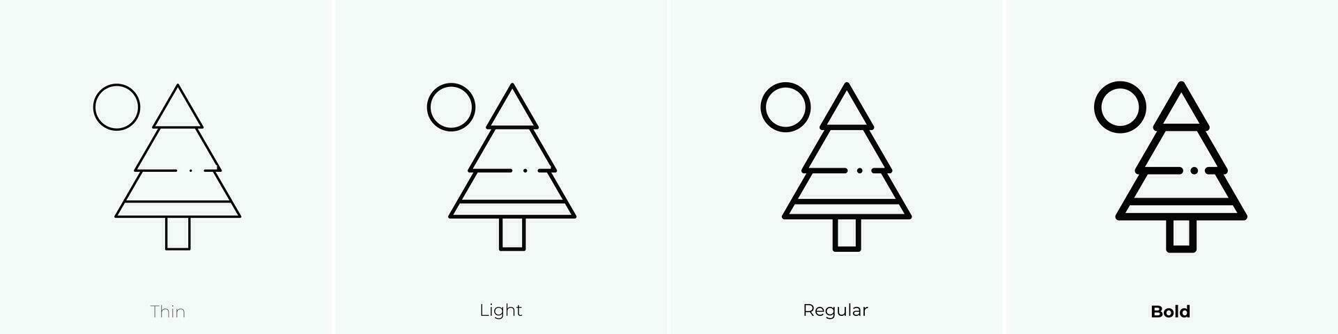 pine icon. Thin, Light, Regular And Bold style design isolated on white background vector