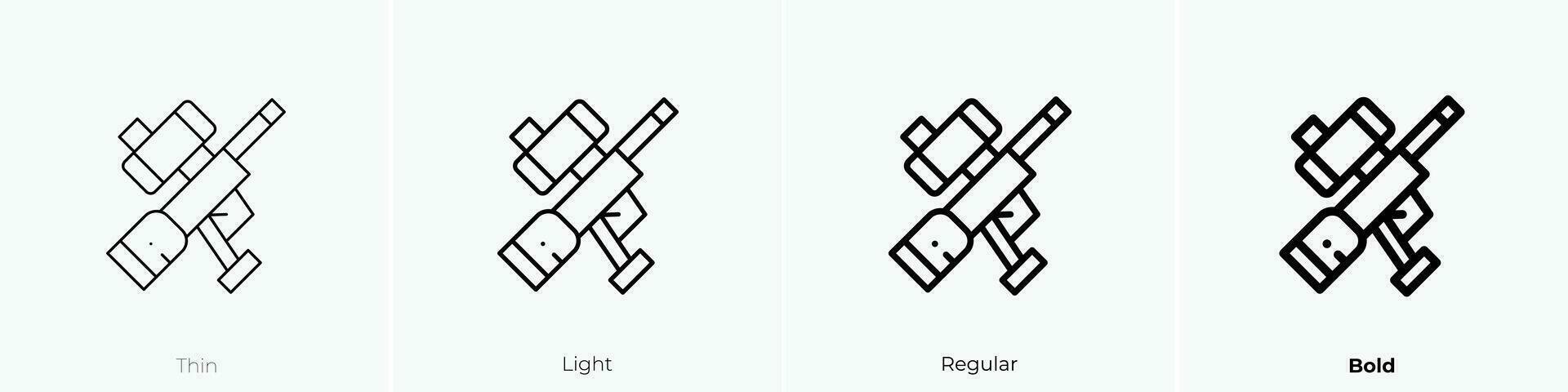 paintball icono. delgado, luz, regular y negrita estilo diseño aislado en blanco antecedentes vector