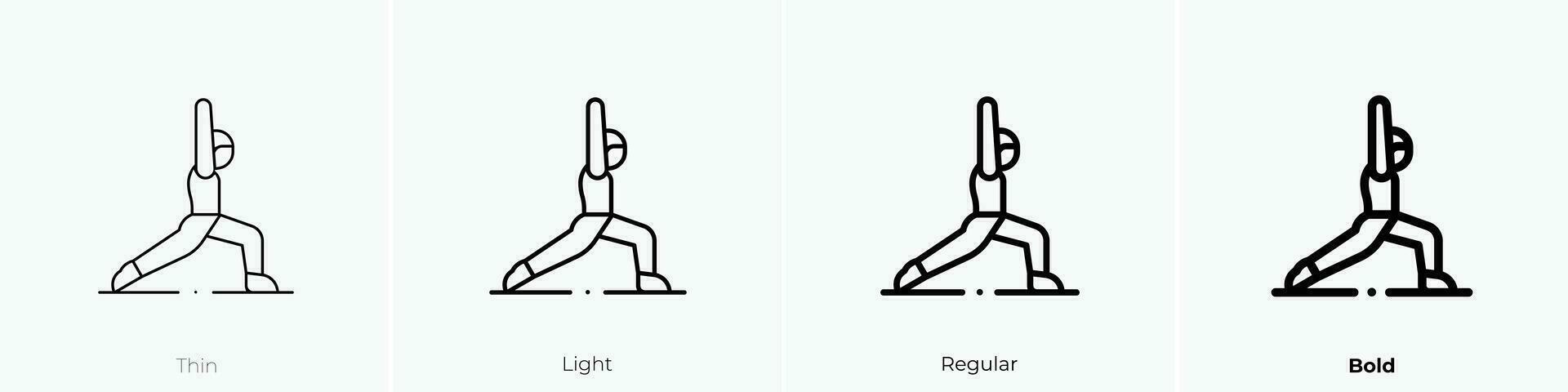 pilates icon. Thin, Light, Regular And Bold style design isolated on white background vector