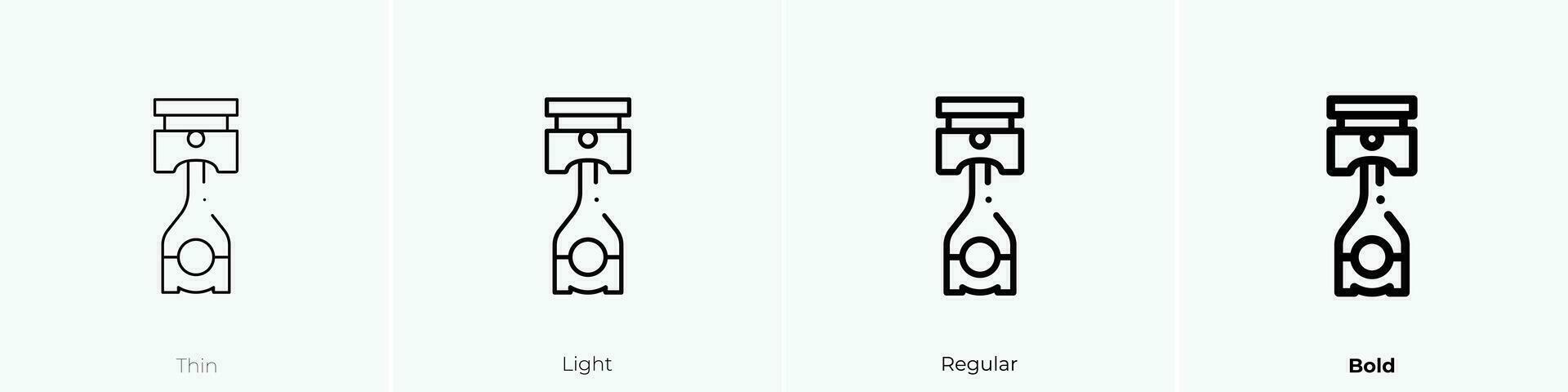 piston icon. Thin, Light, Regular And Bold style design isolated on white background vector