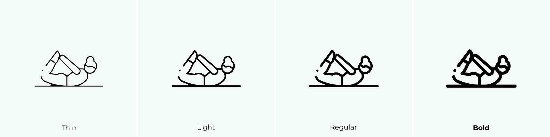 pilates icon. Thin, Light, Regular And Bold style design isolated on white background vector