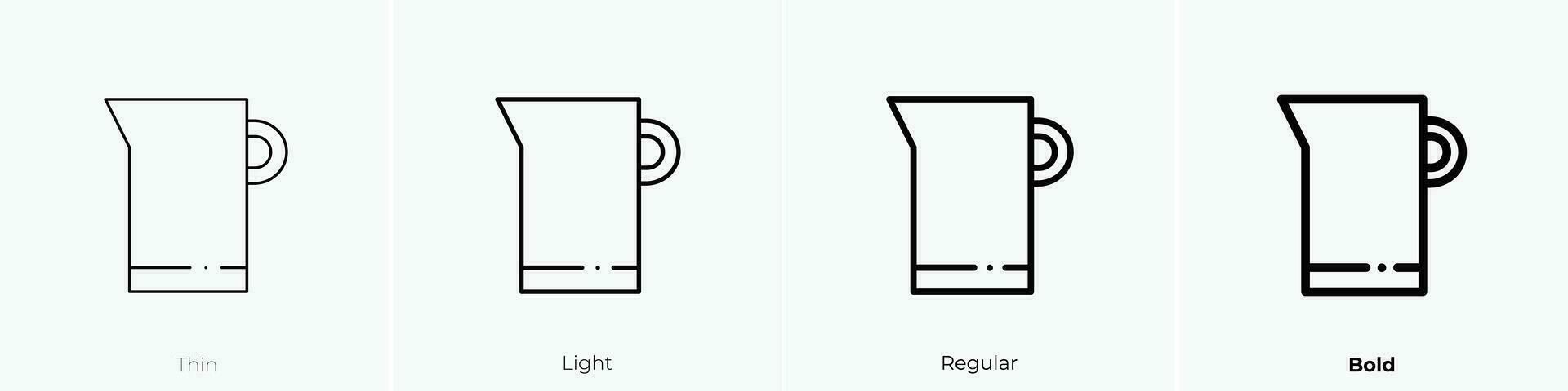 pitcher icon. Thin, Light, Regular And Bold style design isolated on white background vector