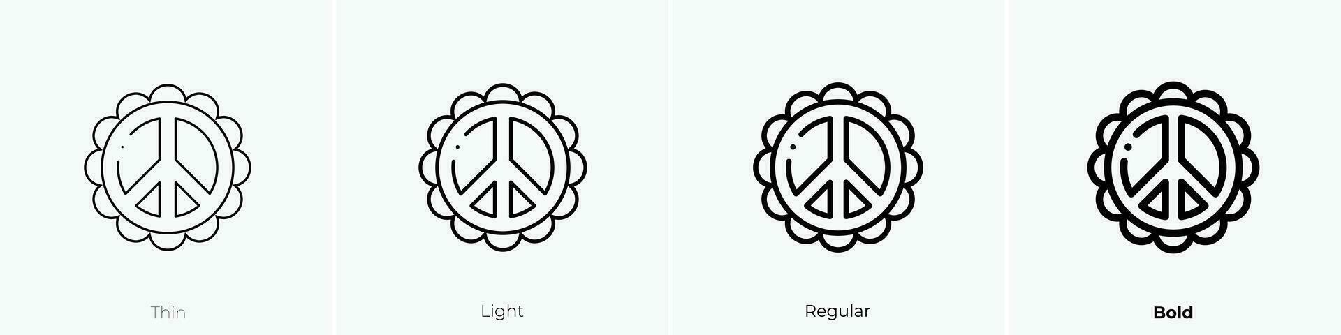 paz símbolo icono. delgado, luz, regular y negrita estilo diseño aislado en blanco antecedentes vector