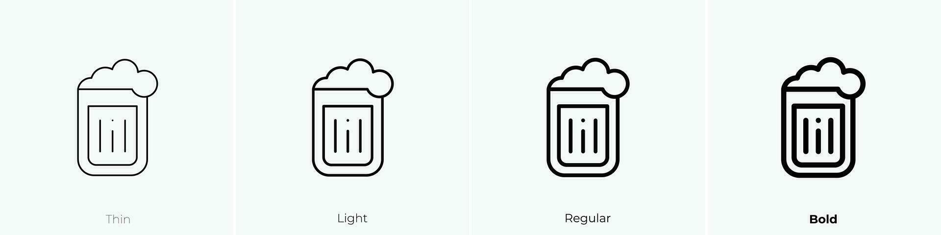 pint of beer icon. Thin, Light, Regular And Bold style design isolated on white background vector