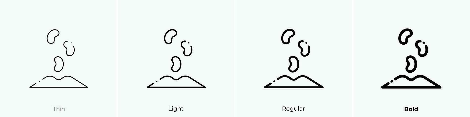 planting icon. Thin, Light, Regular And Bold style design isolated on white background vector