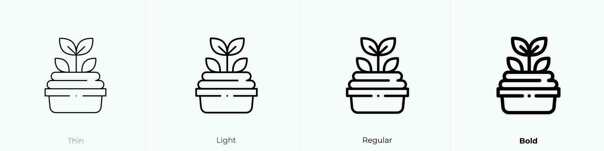 plant icon. Thin, Light, Regular And Bold style design isolated on white background vector
