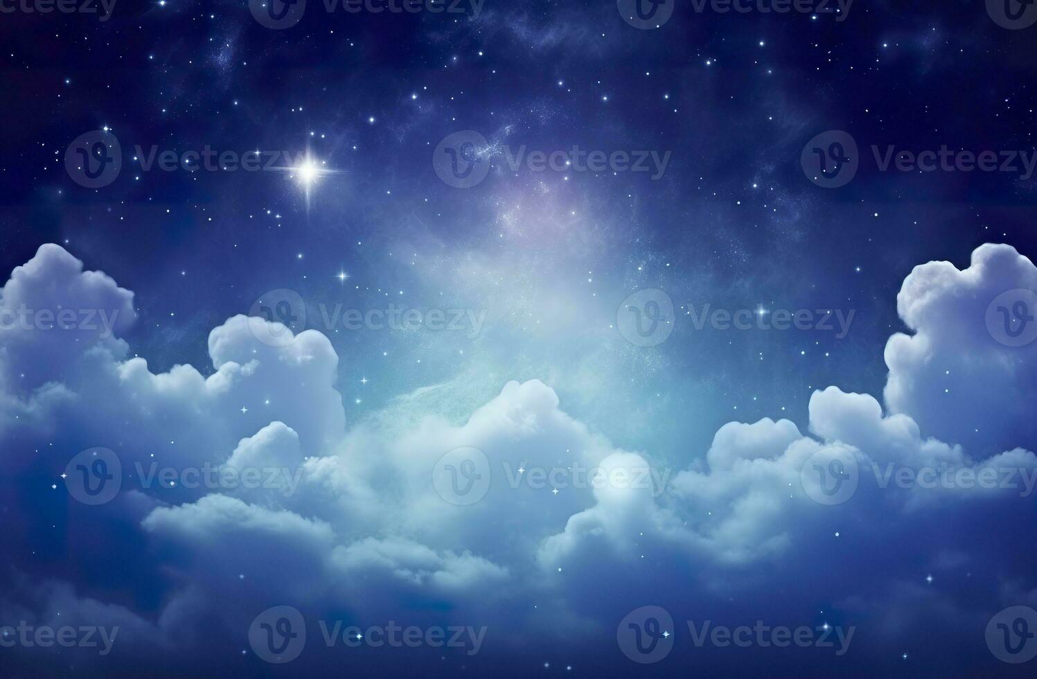 AI generated Space of night sky with clouds and stars. Generative AI photo