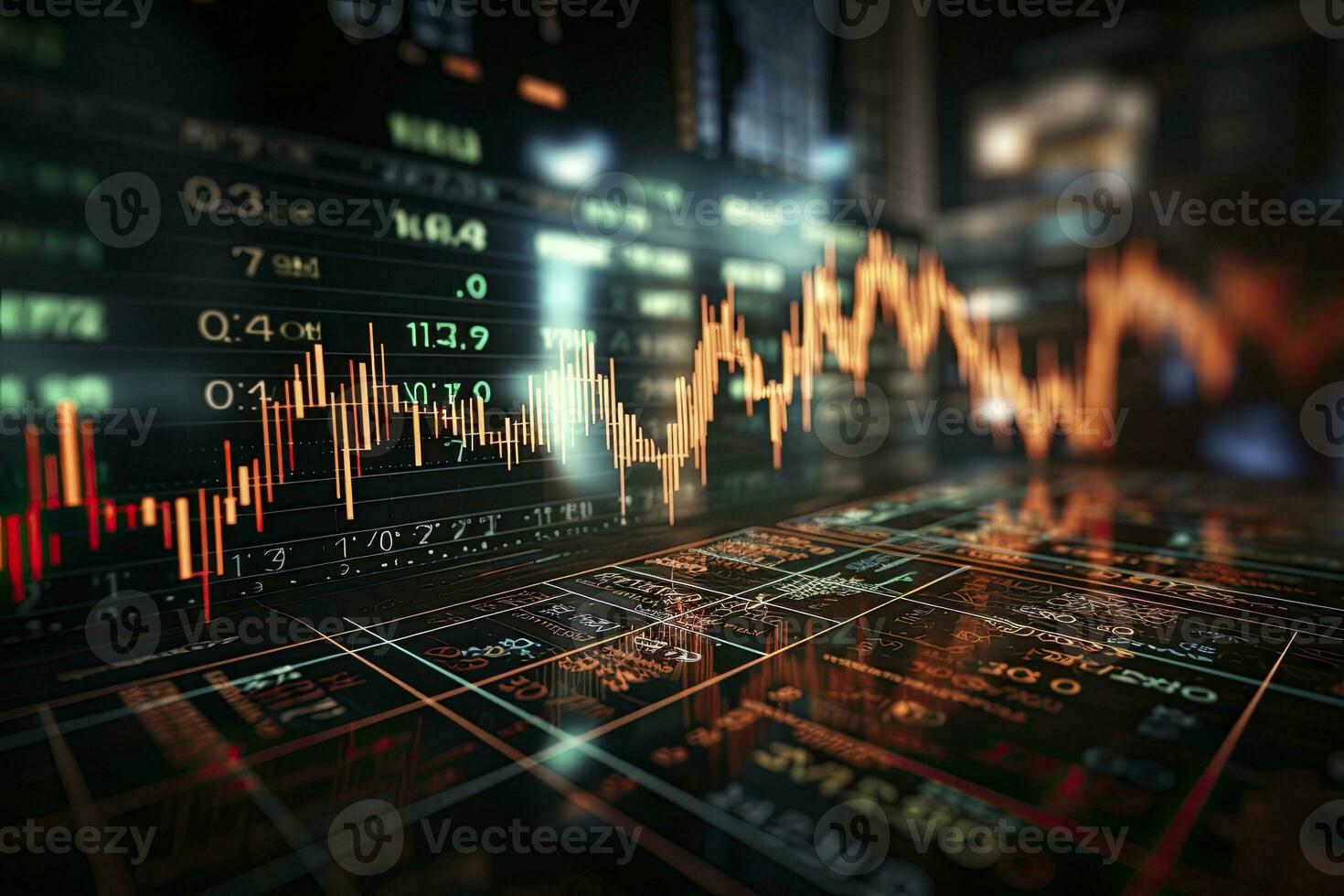 AI generated Stock market or forex trading graph. AI Generated photo