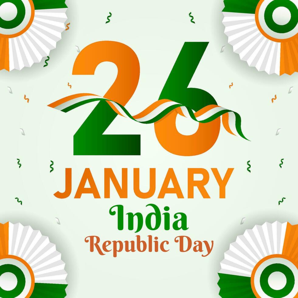 26 enero India república día diseño ilustración en degradado estilo vector