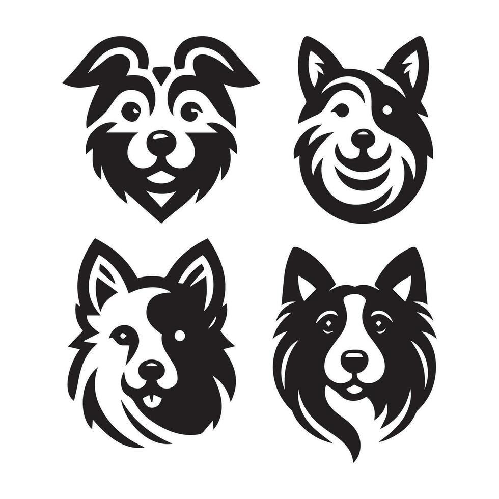 perro cabeza icono. plano estilo. dibujos animados perro rostro. vector ilustración. silueta simple. animal logotipo concepto. logo diseño modelo.