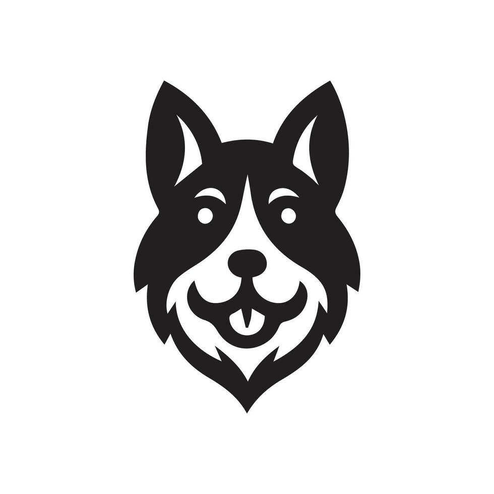 Dog head icon. Flat style. Cartoon dog face. Vector illustration. Silhouette simple. Animal Logotype concept. Logo design template.
