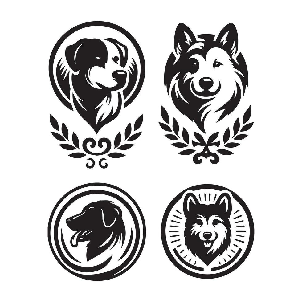 Dog head icon. Flat style. Cartoon dog face. Vector illustration. Silhouette simple. Animal Logotype concept. Logo design template.