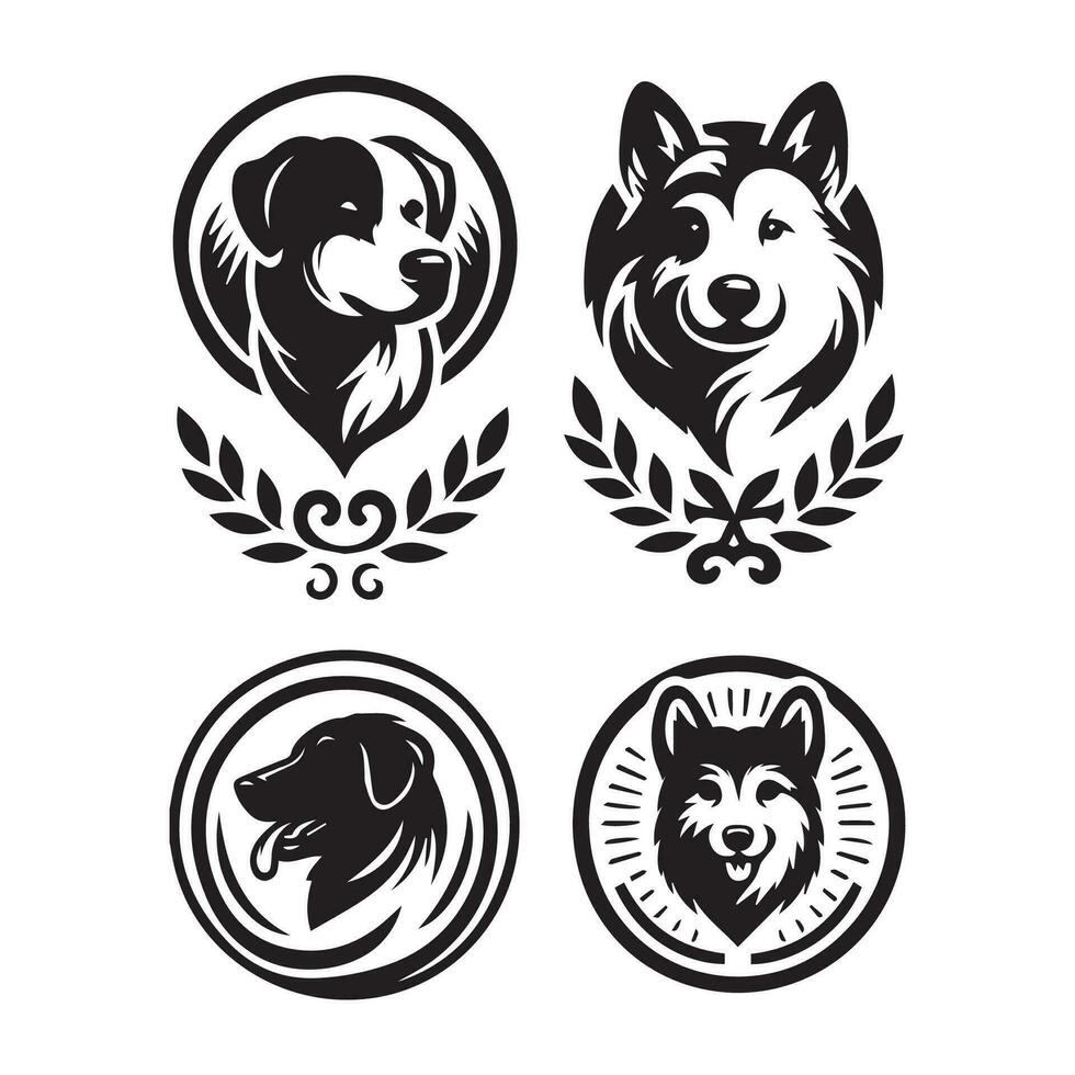 perro cabeza icono. plano estilo. dibujos animados perro rostro. vector ilustración. silueta simple. animal logotipo concepto. logo diseño modelo.