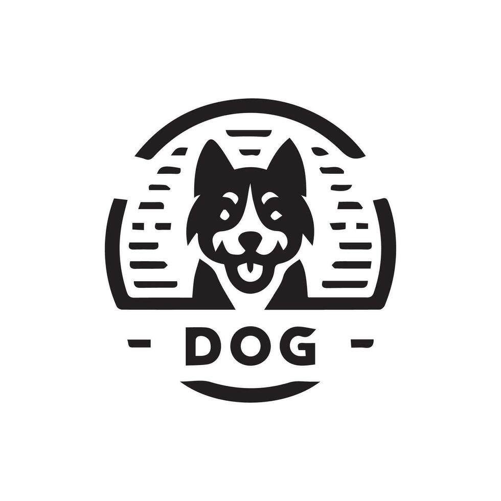 Dog head icon. Flat style. Cartoon dog face. Vector illustration. Silhouette simple. Animal Logotype concept. Logo design template.