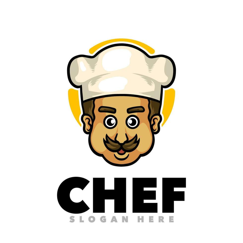 Cute chef mascot cartoon logo vector