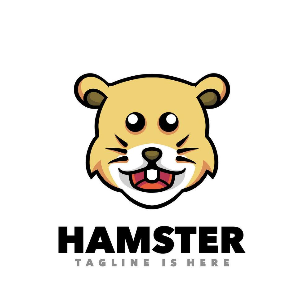 Cute baby hamster logo vector