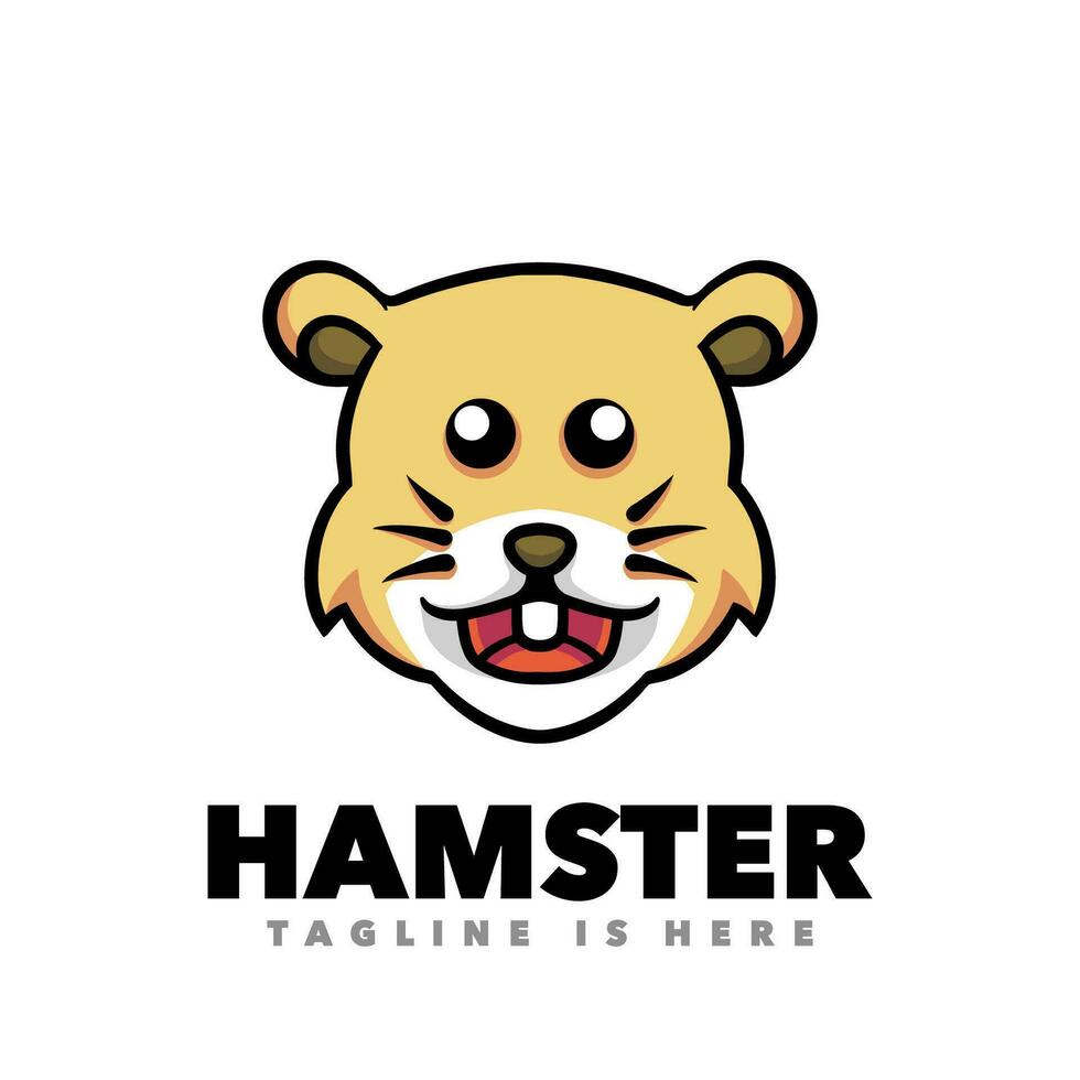 linda bebé hámster logo vector