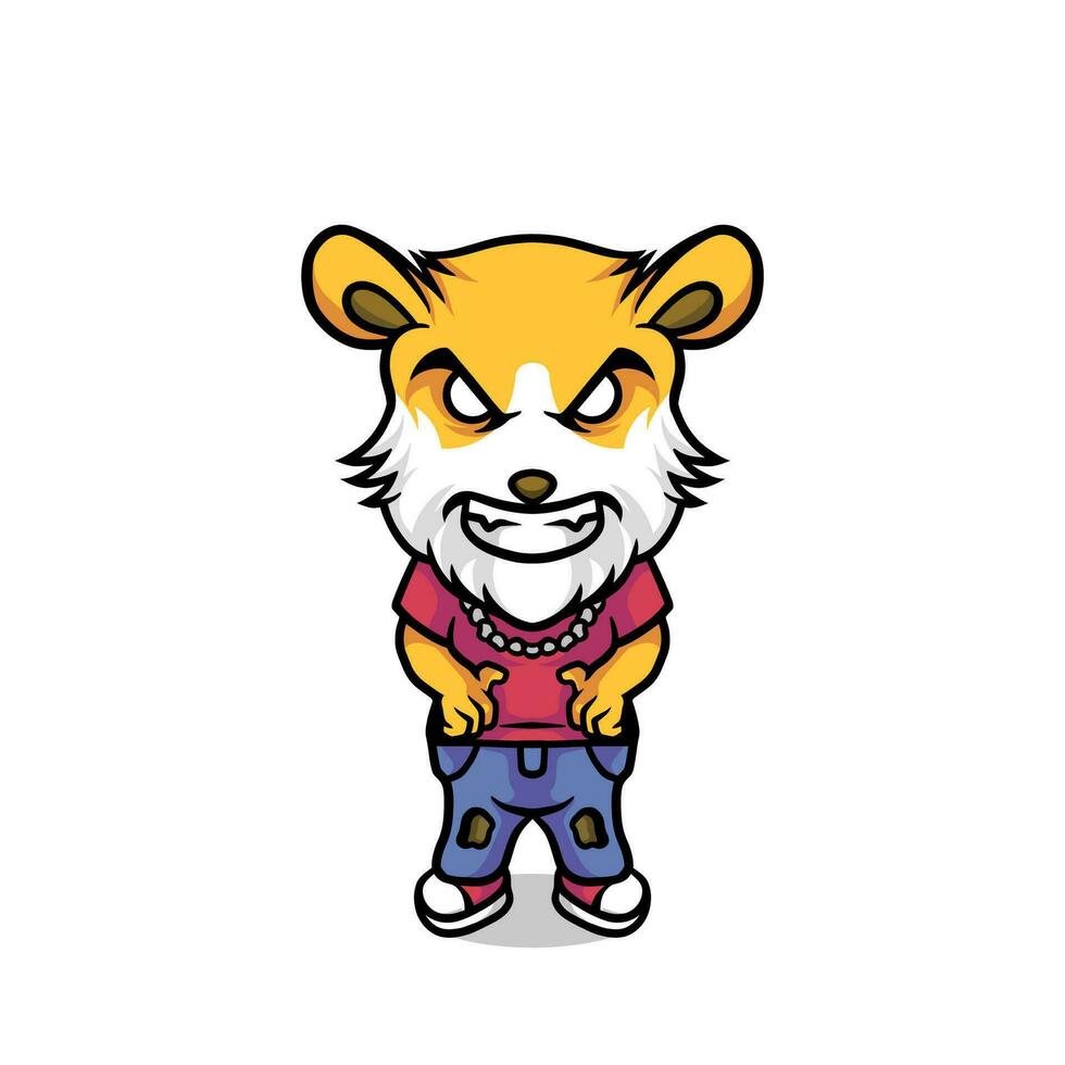 Cute hamster mascot logo vector