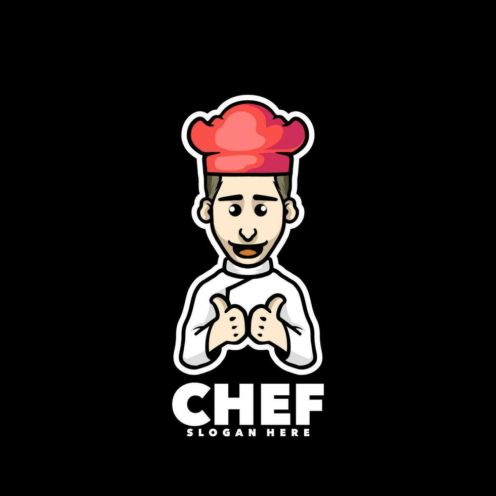 Cute chef kids mascot logo vector
