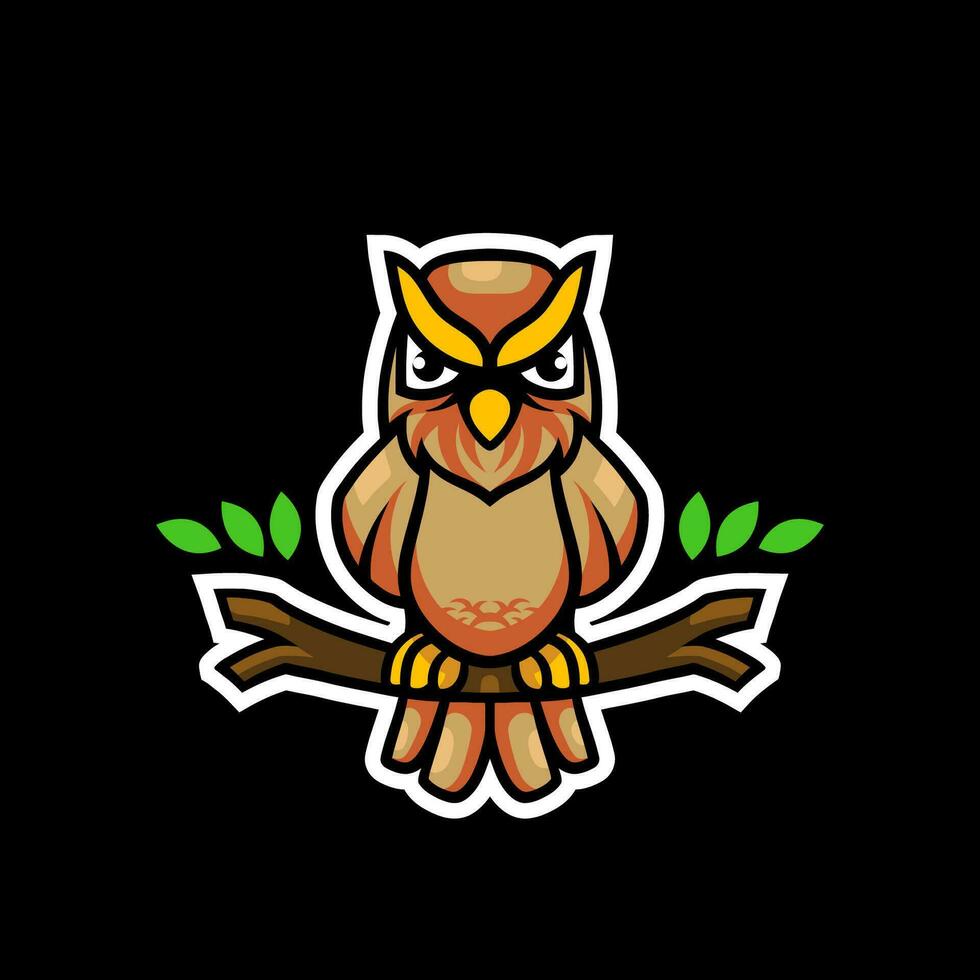 Cute owl mascot cartoon illustrated vector