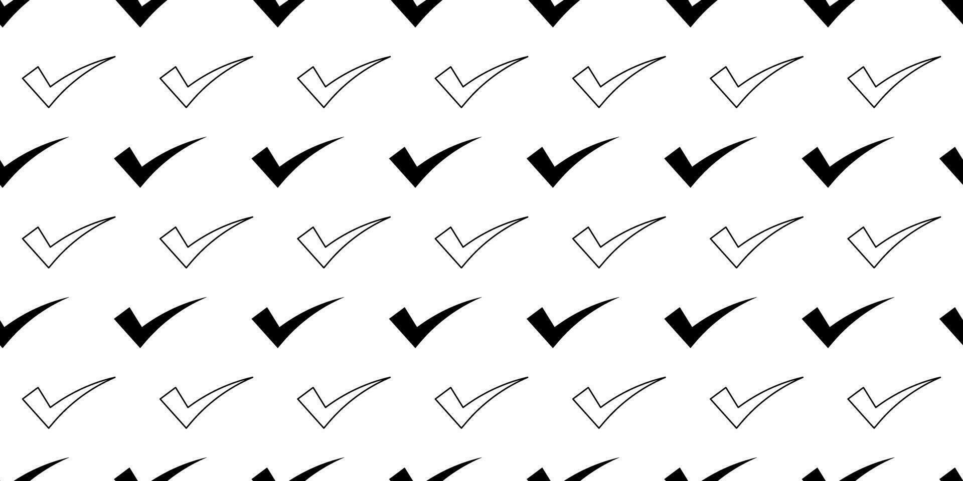 outline silhouette checkmark seamless pattern vector