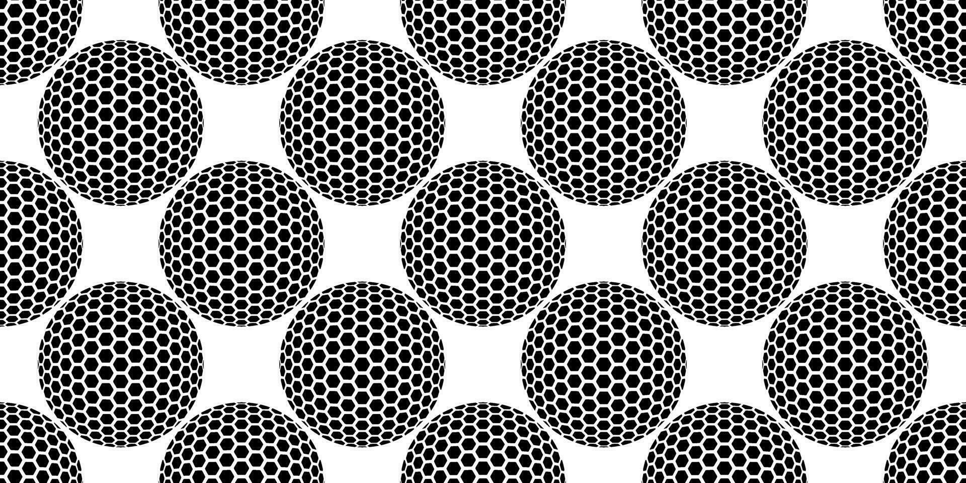 black white golf ball seamless pattern vector