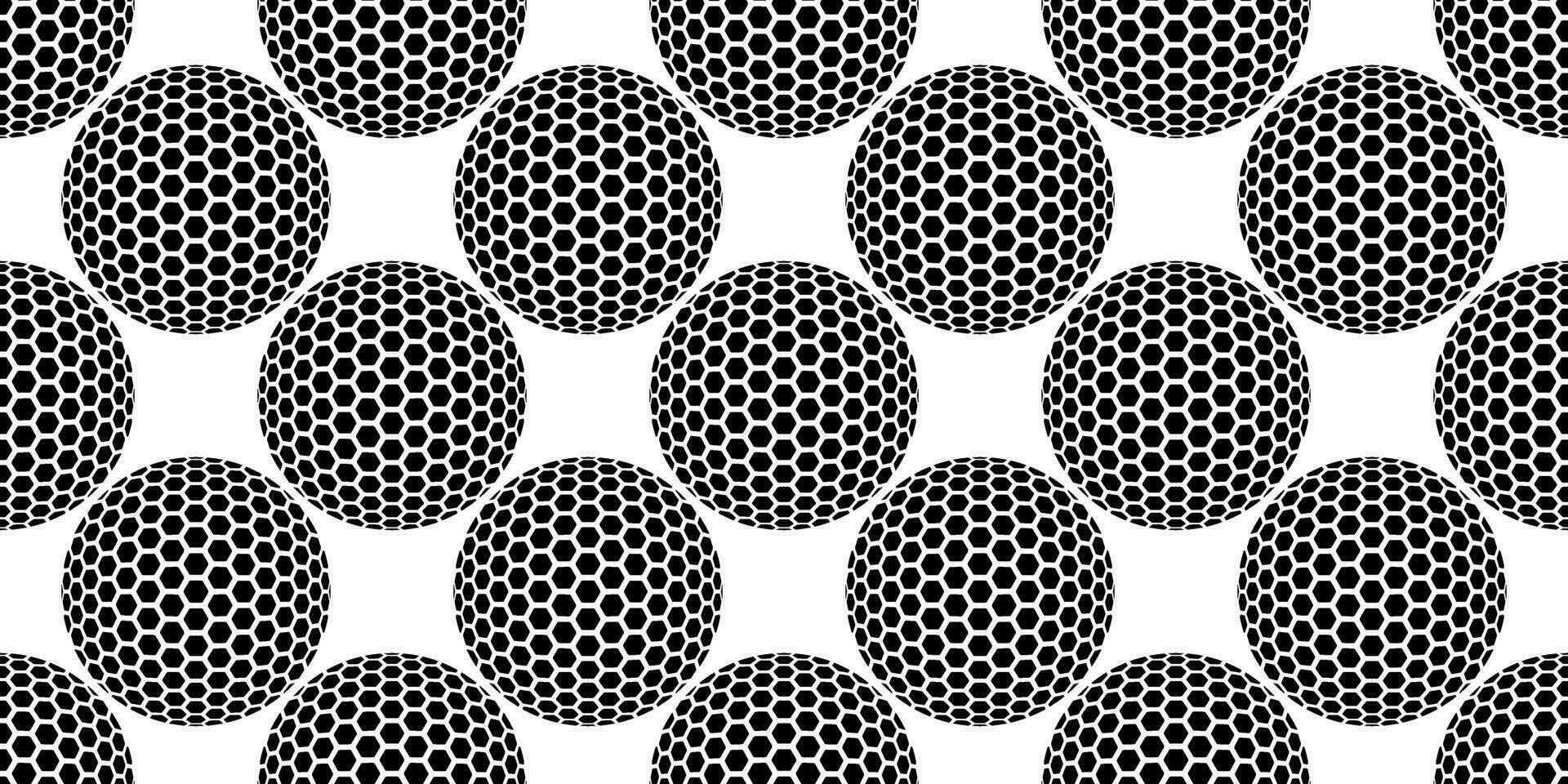 black white golf ball seamless pattern vector