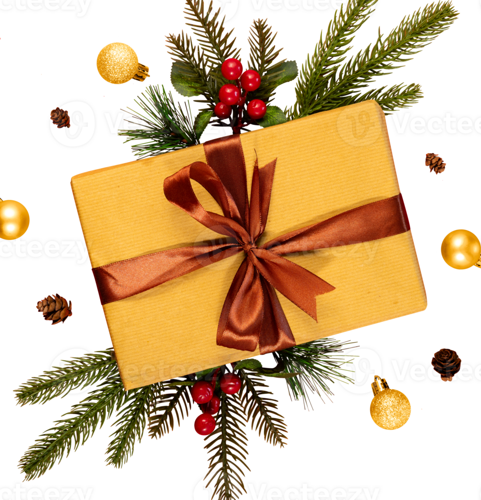 Christmas gift boxes and fir tree png