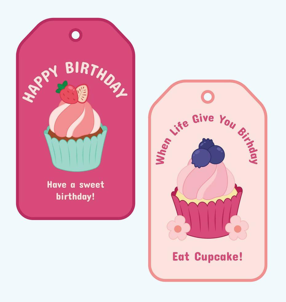 Cute Cupcake designs decoration fruit vector
