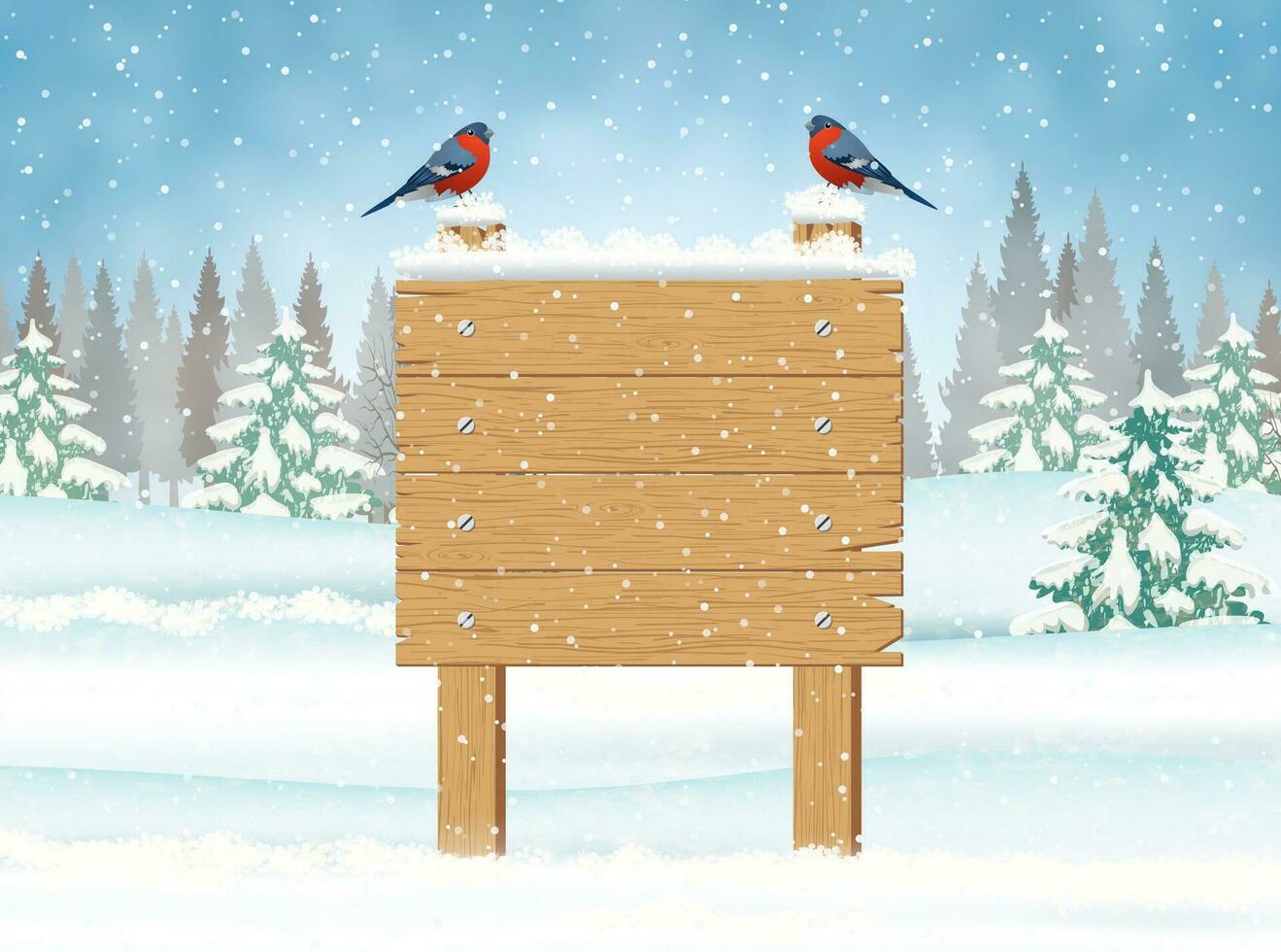 alegre Navidad de madera firmar vector