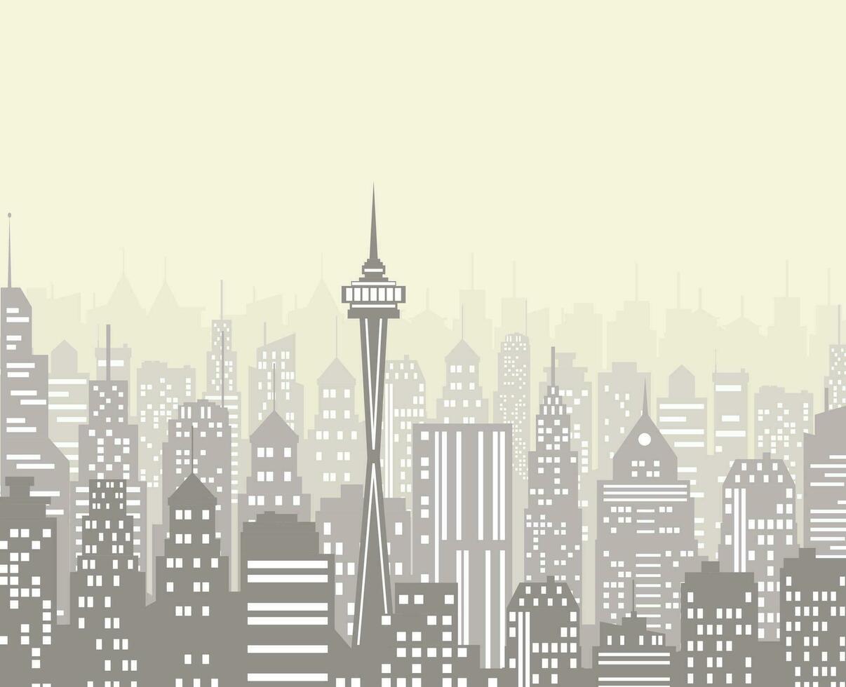 ilustración vectorial del horizonte de la ciudad. vector