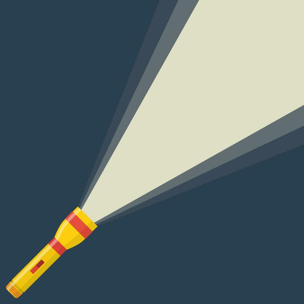 Flashlight icon on night background vector