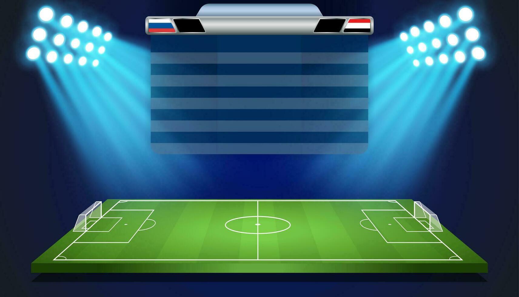 Soccer field with scoreboard vector