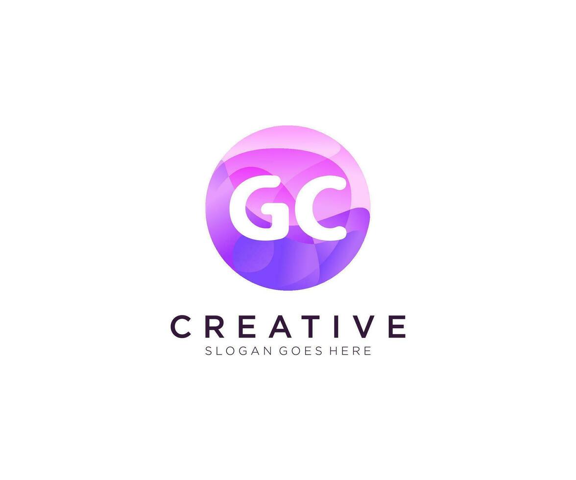 GC initial logo With Colorful Circle template vector. vector