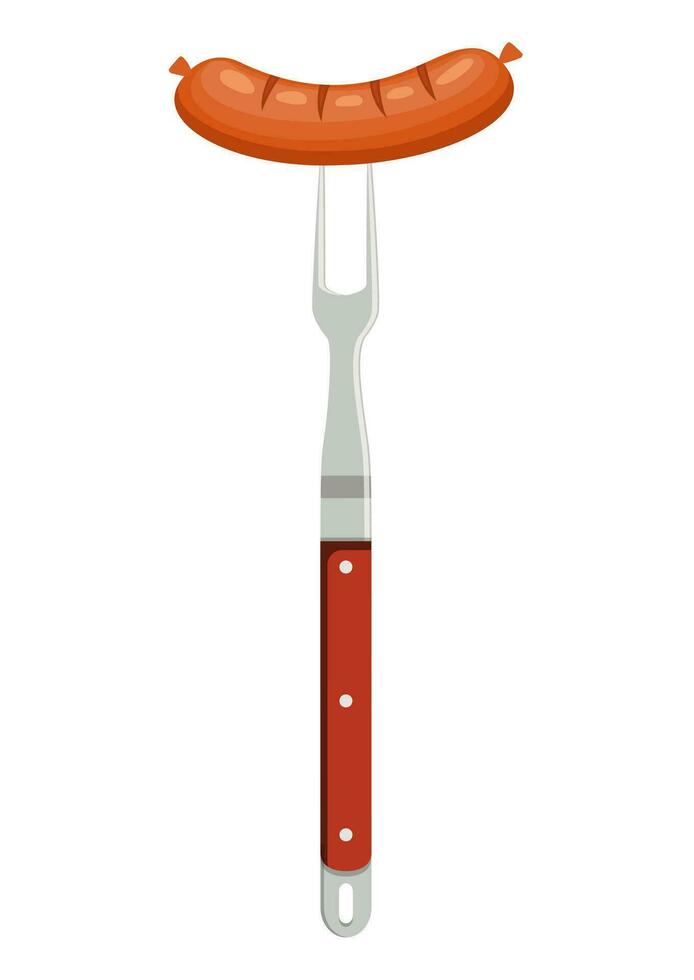 Grill Tools and Sausage vector