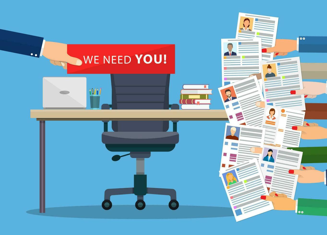 Office chair . Hiring and recruiting. vector