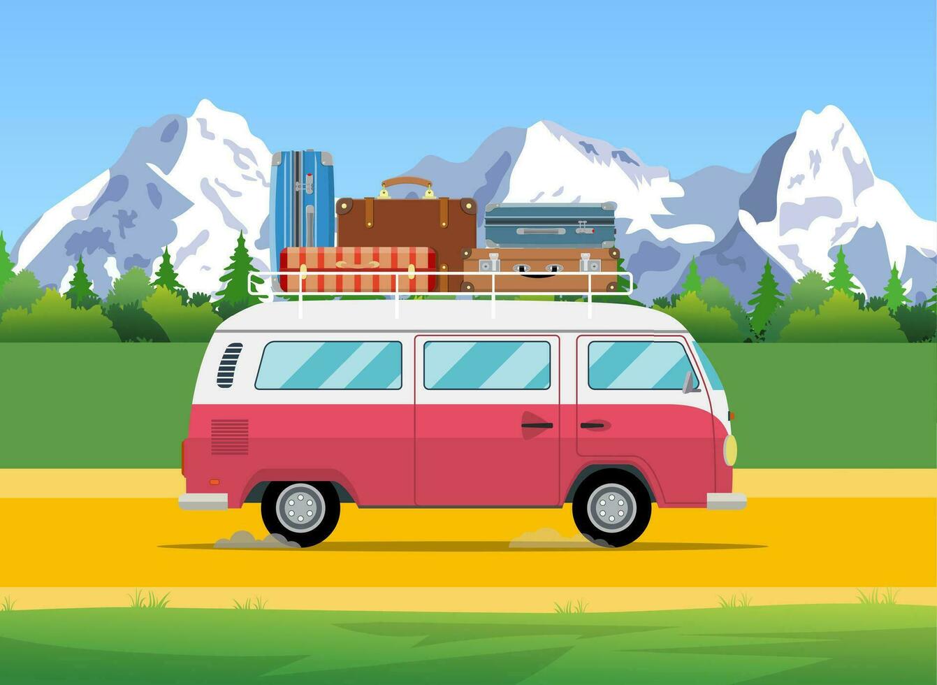 web banner on the theme of Road trip, vector