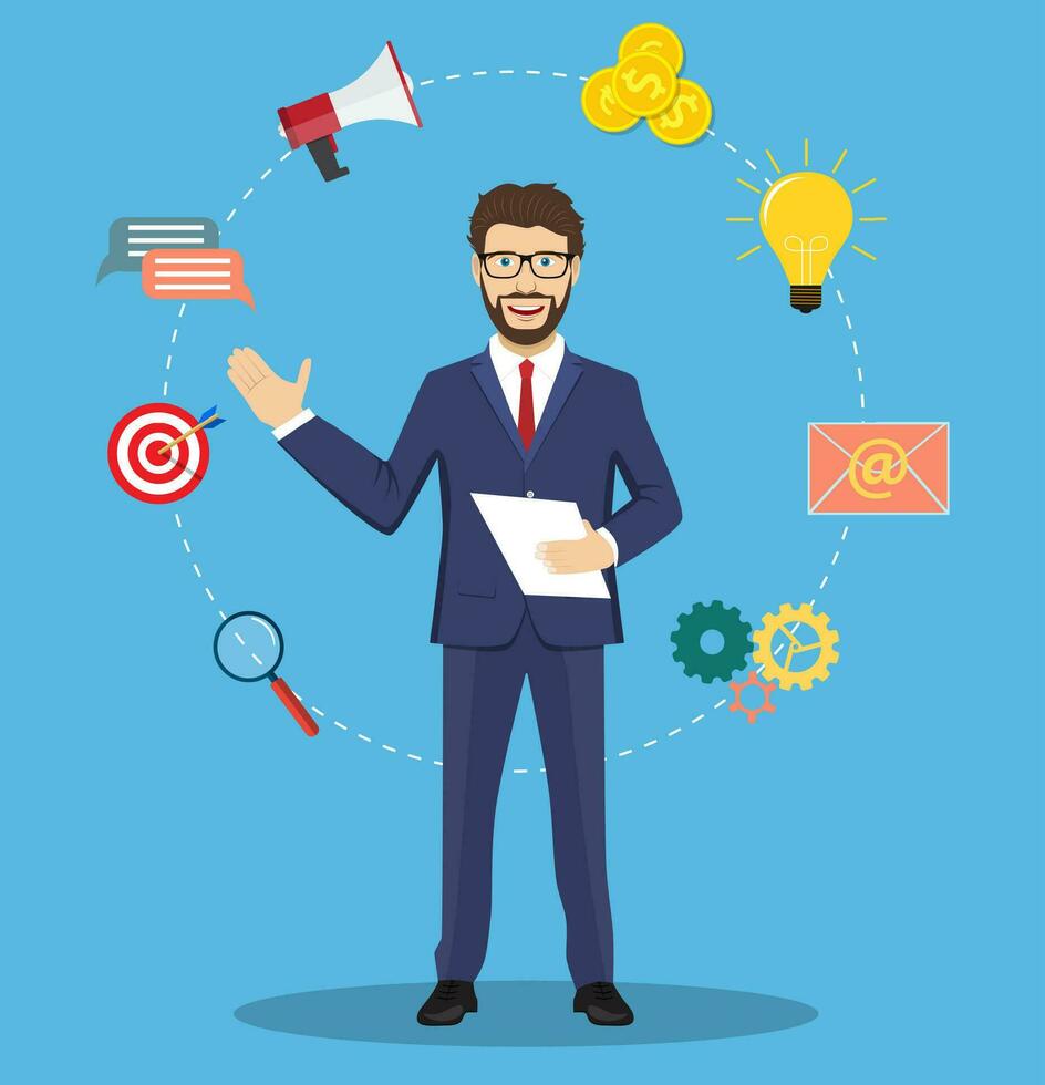 Businessman in suit. vector