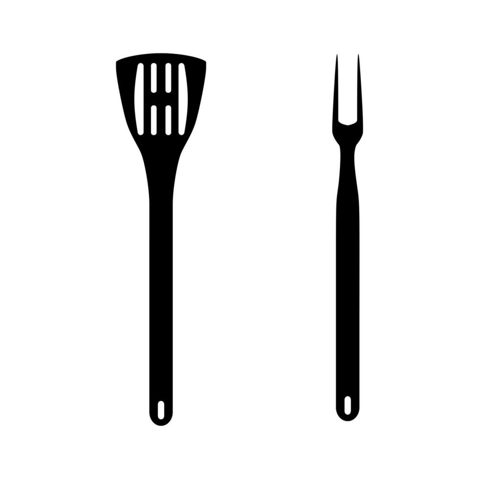 BBQ or grill tools icon. vector