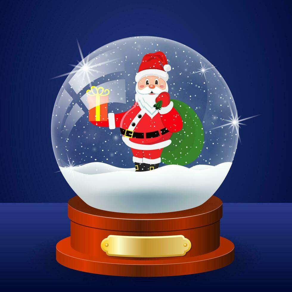 Christmas winter landscape globe vector