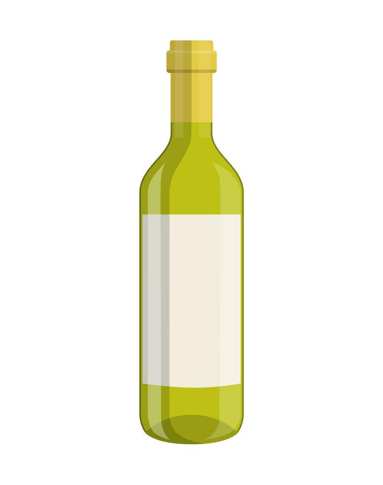 botella de vino aislado sobre fondo blanco vector